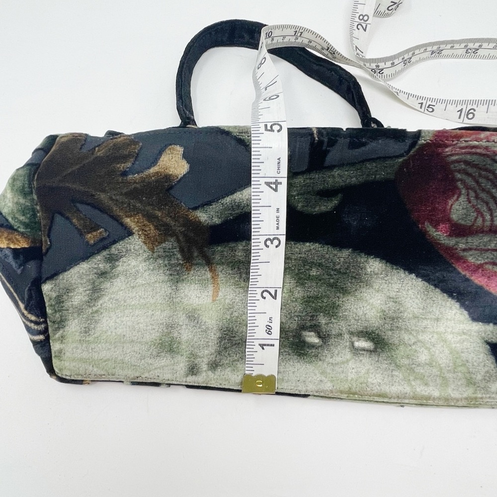 Tan velvet satchel handbag purse multicolor - Picture 10 of 10